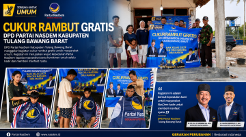 Perkuat Kedekatan dengan Warga, NasDem Tubaba Luncurkan Program Cukur Gratis